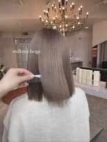 ソワンドブレスセルン 心斎橋(soin de brace cerne)&nbsp;ミルクティーベージュ×ハイトーン×前髪カット○