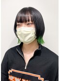 【tomomi*ウルフカット*インナーカラー*グリーン×ブラック】