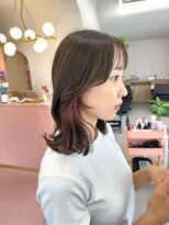 ミテ(mite)&nbsp;オリーブカラー/ピンクインナー/インナーカラー