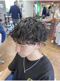 メンズ 波巻きパーマ 波巻きスパイラル カール感強め