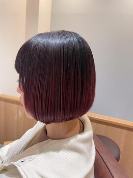 スーリール 春日千歳町店(Sourire) ミニボブにデザインカラー