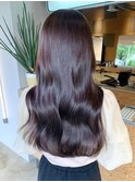 艶カラー/ラベンダーブラウン/透明感カラー/韓国風ロング