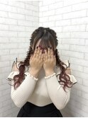 ふわっと編みおろしツイン(髪の毛リボン付き)
