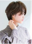 グランマッシュ/細めハイライト/ショート/白髪ぼかし/小顔/原宿