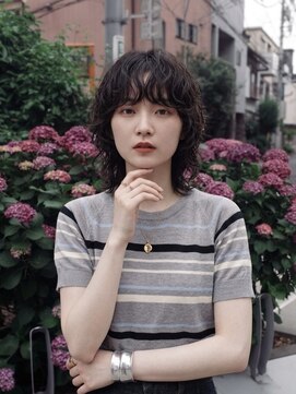 キビト(kibito) 新宿若松河田曙橋ミディアムウルフパーマ20代30代40代
