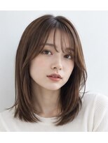 シンカ 湘南江ノ島 鵠沼(shinka) 丸み内巻きミディ×ナチュラルブラウン