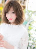 *bliss上尾*斜めバングxくせ毛風カールのエレガンス大人ボブa!