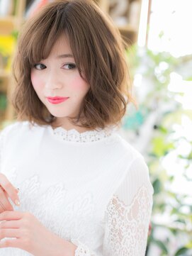 カバーヘア ブリス 上尾西口店(COVER HAIR bliss) *bliss上尾*斜めバングxくせ毛風カールのエレガンス大人ボブa!