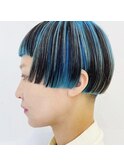 パッツンコントラストショート