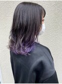 日光ミディアムボブインナーカラーハイトーンカラー