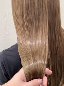 《カット+うる艶カラー+Aujua4step×超音波ケアプロTR\15400》最高級の髪質改善TRで毛先まで潤う艶髪に。 
