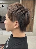 メンズ/アップバング/ツーブロックマッシュ/束感ショート波巻き