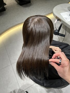 ロンドメリア 天神大名店(Lond Melia) ★くびレイヤーエモージュインナーグレージュ前髪ピンクベージュ