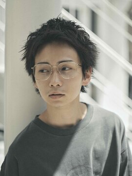 ノットバイベル 大宮(knot by belle) 【スパイキーショートモテ髪ショートパーマメンズ黒髪メガネ】