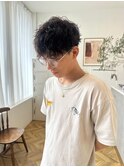 ツイストスパイラルパーマニュアンスパーマメンズカット眉毛