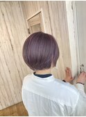 ブリーチ、カラー、ショート、ラベンダー、レイヤー