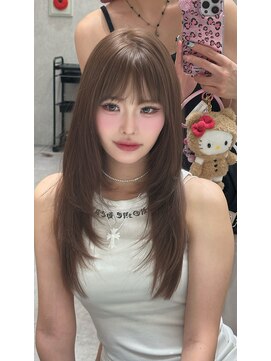 ロンド マーレ 天神大名店(Lond mare) 黒髪/オリーブグレー/小顔/ココアベージュ/レイヤーカット