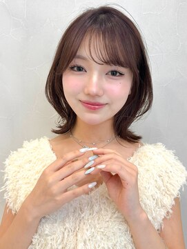 アグノス 青山(Agnos) 20代30代40代◎結べるボブサイドバングダークアッシュ愛され