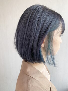 リジョイスヘア エン(REJOICE hair EN) 【REJOICE hair EN】ターコイズ×スモーキーブルー　担当AKIRA