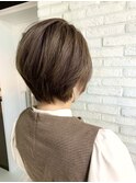 ふんわりショート、春カラー