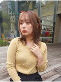 ミディアムレイヤーカット/10代20代/インナーカラー/ミディアム
