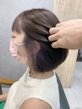 リベストバイジェービー 稲毛(li best. byjb) ペールベージュ/セクションカラー/外ハネボブ[稲毛/稲毛駅]