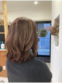ミディアムレイヤー巻きスタイル
