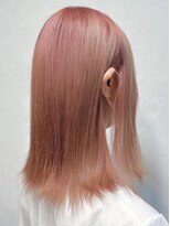 リコ 池袋東口店(Liko)&nbsp;外ハネミディ ハイトーン ブリーチ ホワイトピンク