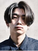 センターパートニュアンスパーマメンズカットツーブロック韓国