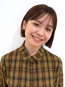 ローネス(LONESS) 丸くならない大人気シルエット◎ぷつっと質感の切りっぱなしボブ