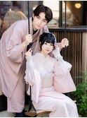 【デート】カップル　着物レンタル　ヘアセット　メンズ着物