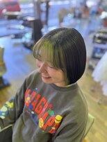 キハラ KIHARA 和泉中央店&nbsp;★ミニボブ＋インナーカラー＋グリーン