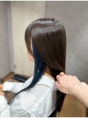 ロングヘア/インナーカラー/ブルーカラー