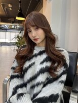 レブ 四条烏丸(Reb,)&nbsp;京都レイヤーカット韓国ヘア前髪ありショコラブラウン大人可愛い