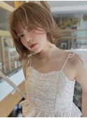 ブリーチ無しのヘーゼルベージュ/透明感カラー/マロンベージュAM