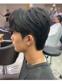 韓国センターパートショートダウンパーマ