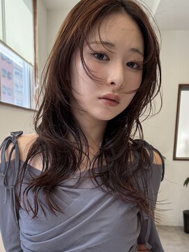 ロエム(Loem) レイヤーカット顔周りピンクブラウン立川