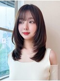イメチェン顔まわりレイヤー/おろし前髪/ハッシュカット