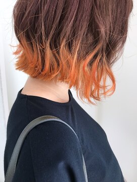 ヘアーデザイン シュシュ(hair design Chou Chou by Yone) ☆chou chou☆裾カラー&オレンジ×切りっぱなしボブ♪