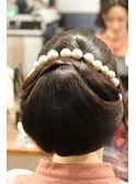 和装のシニヨンアレンジ