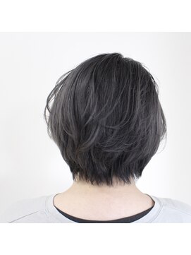 デコヘアーフラッペ(DECO HAIR frappe) ダブルカラー　ネイビーグレー　/　夏カラー　ボブ