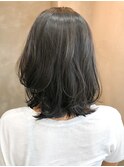 【暗髪オリーブグレージュ】のミディアムレイヤー/横浜髪質改善