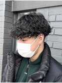 波巻きスパイラルパーマショートマッシュ