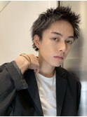 スパイキーショート アップバング ナチュラルツーブロック S121