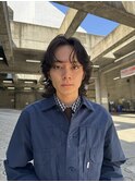 メンズロングくせ毛風ウルフパーマ