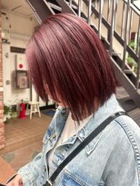 ラレイ ハラジュク(Lalei harajuku)&nbsp;【白石】暗めワインレッド/前下がりボブ/暖色カラー