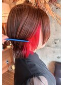 ショートウルフマッシュ×インナーレッド