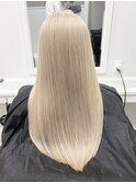 20代30代ベージュホワイトブロンドブリーチダブルカラー髪質改善