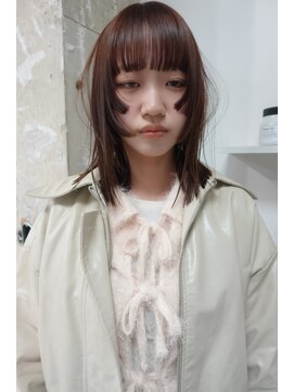 ゾーイダイミョウ(ZOEY daimyo) ダブルカラーで作るブラウン、顔まわりstepcut