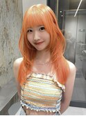 オレンジカラーペールオレンジレイヤーカットザクザクレイヤー